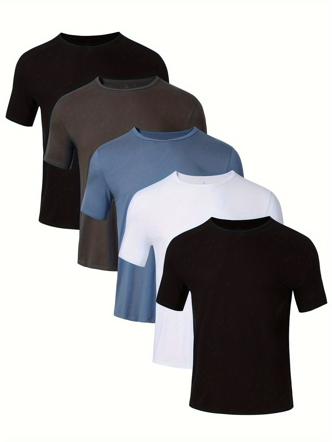 Levoire | 5 Pcs T-Shirts Respirants & Confortables En Coton 5-Pack - Couleurs variées