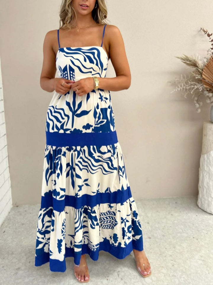 Levoire | Robe Maxi Cami À Découpe Carrée Imprimée