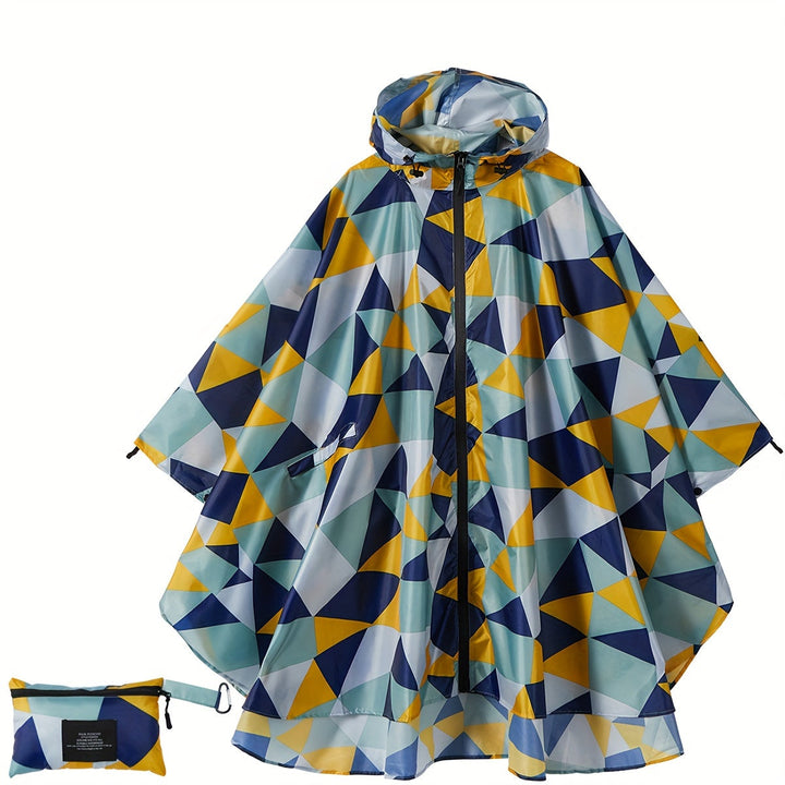 Levoire | Poncho De Pluie Sportif Pour Femme Avec Capuche Et Motif Géométrique Géométrique