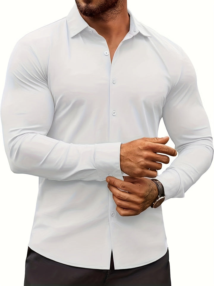 Levoire | Chemise Officielle Pour Homme Unie Avec Revers Blanc