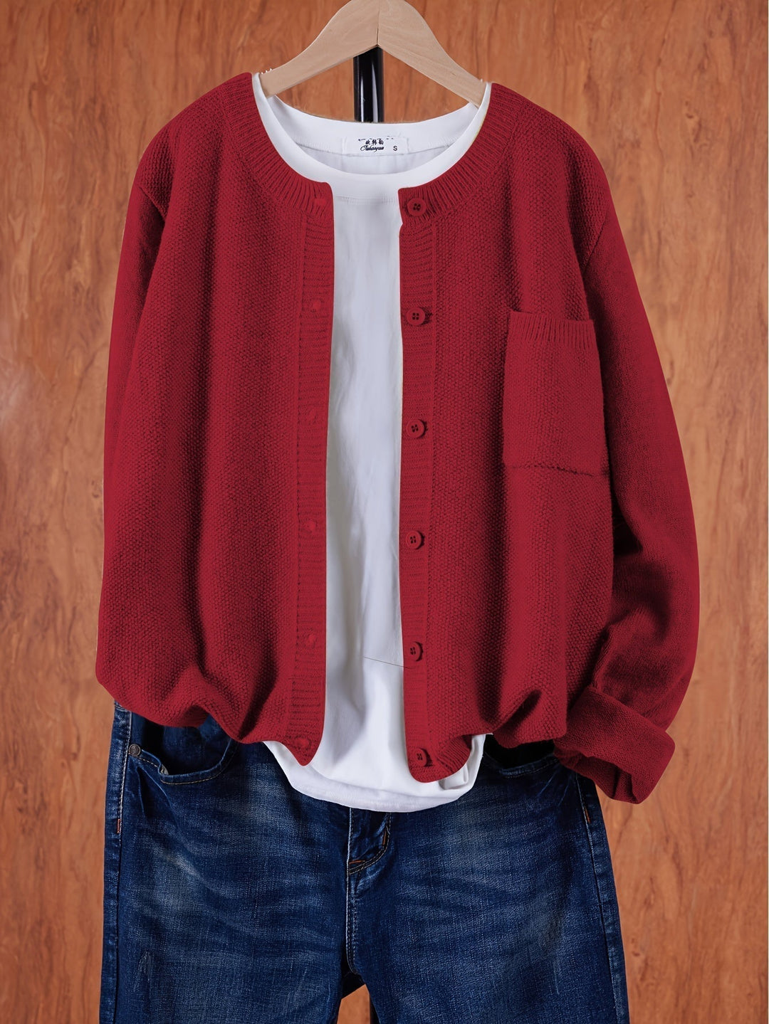 Levoire | Veste en tricot décontractée pour femmes Rot