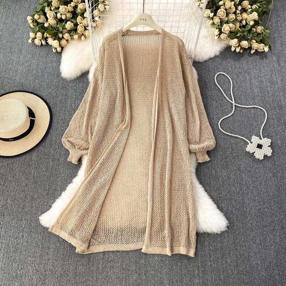 Levoire | Gilet en maille avec des manches bouffantes Khaki Taille moyenne