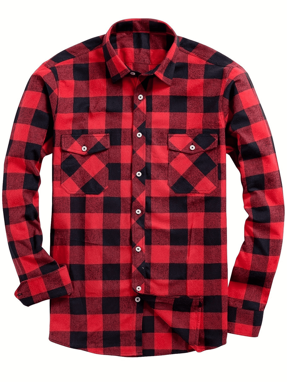 Levoire | Chemise décontractée pour hommes à imprimé Lumberjack Rot