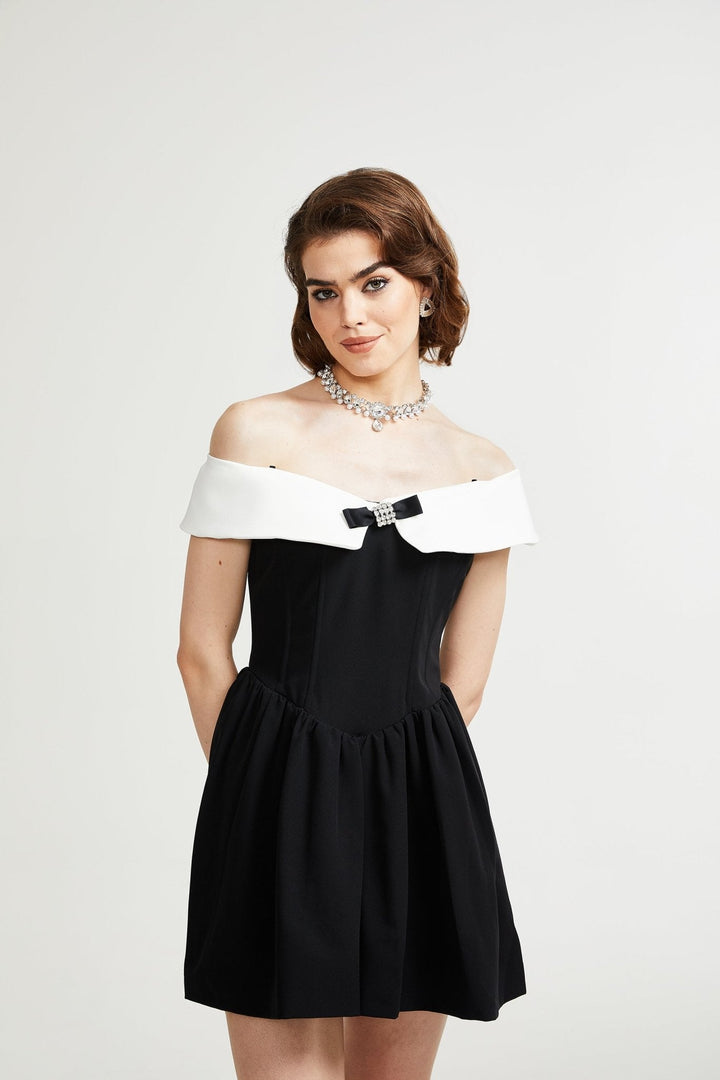 Levoire | Robe Mini Noire Off The Shoulder