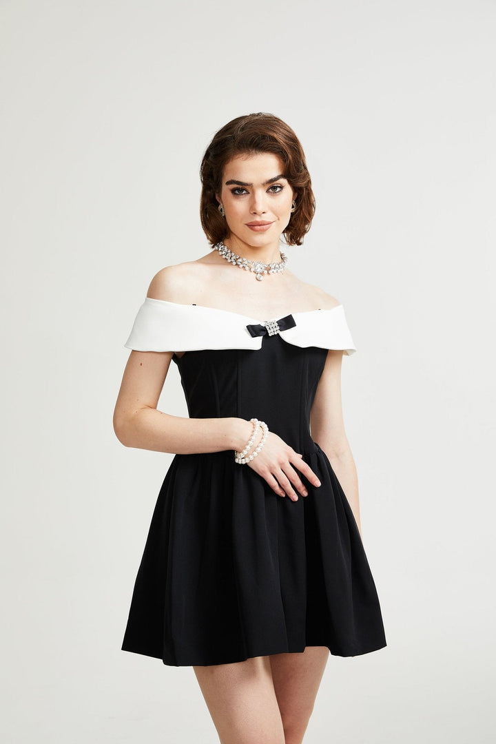 Levoire | Robe Mini Noire Off The Shoulder