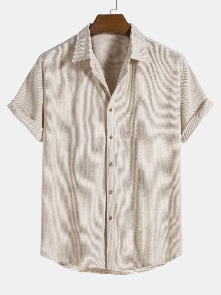 Levoire | Chemise De Loisirs En Velours Côtelé Avec Boutons Beige