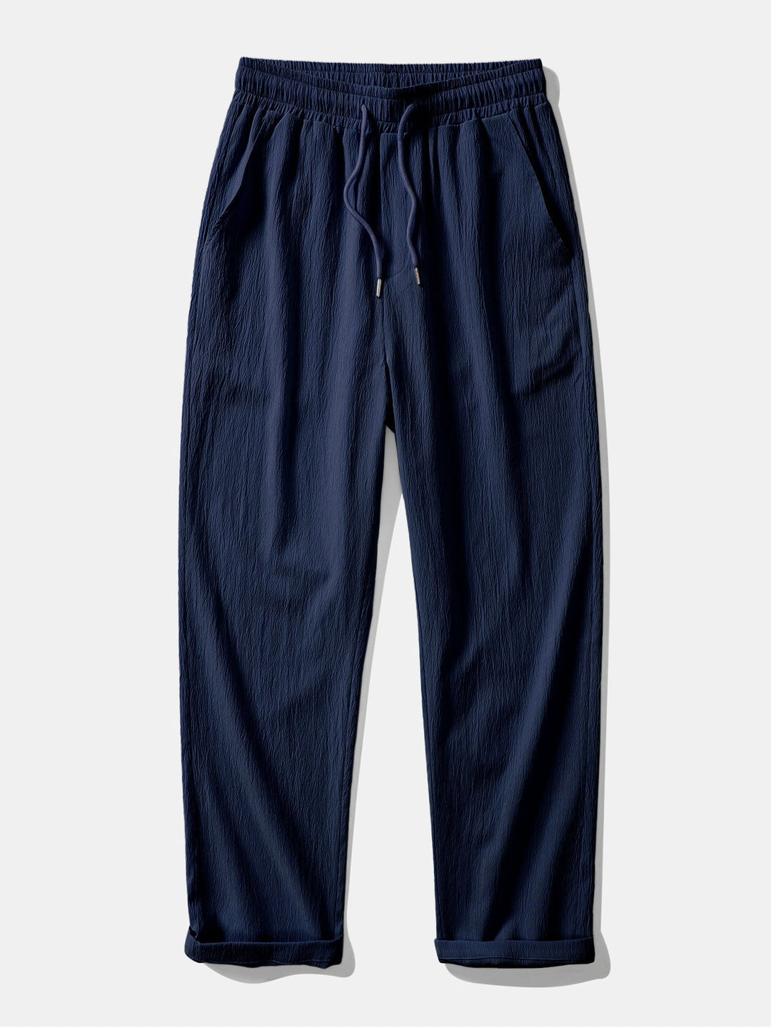 Levoire | Pantalon Détendu Texturé Froissé Bleu marine