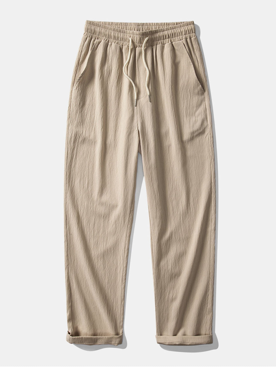 Levoire | Pantalon Détendu Texturé Froissé Marron clair