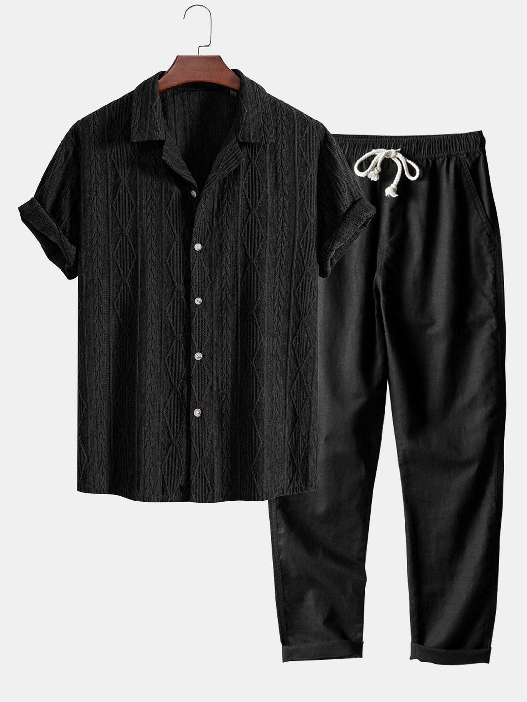 Levoire | Géométrique Jacquard Kuba Set Noir