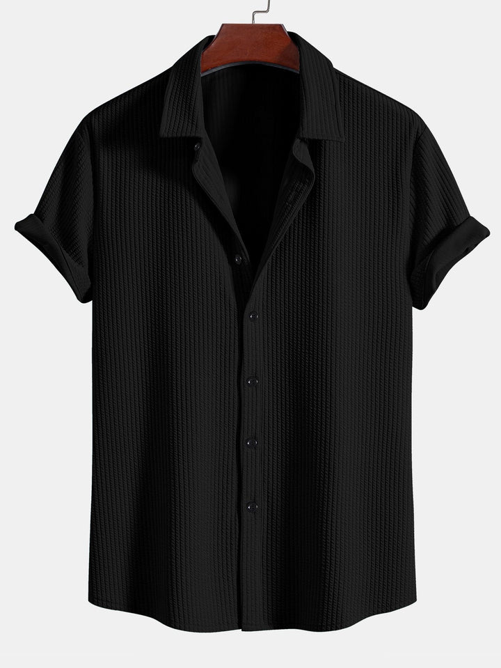 Levoire | Chemise Confort À Boutons Rayée Noir
