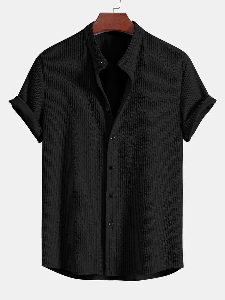Levoire | Blouse À Col Montant Côtelé Noir