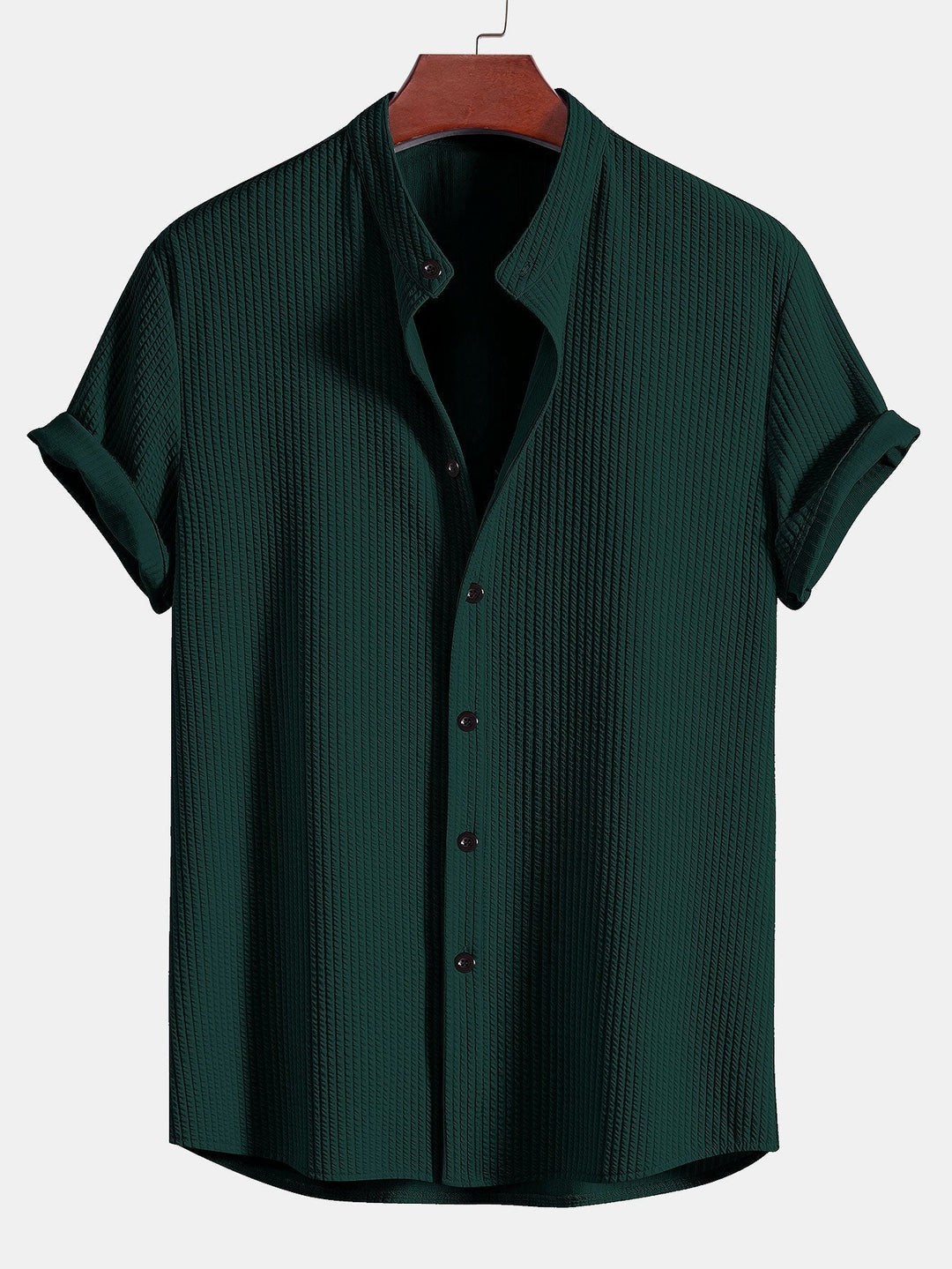 Levoire | Blouse À Col Montant Côtelé Vert foncé