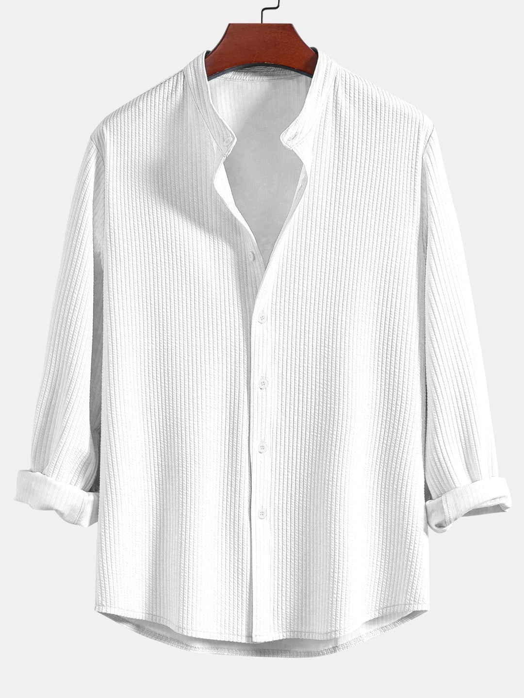 Levoire | Chemise En Stretch Rippé À Manches Longues Blanc