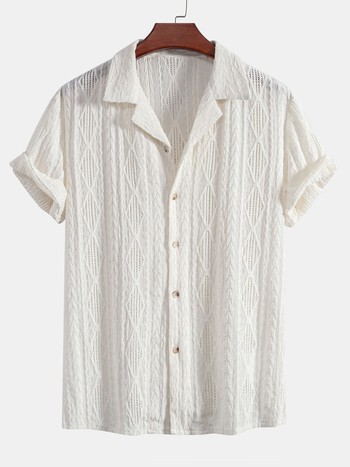 Levoire | Chemise À Motif Jacquard Kuba Beige