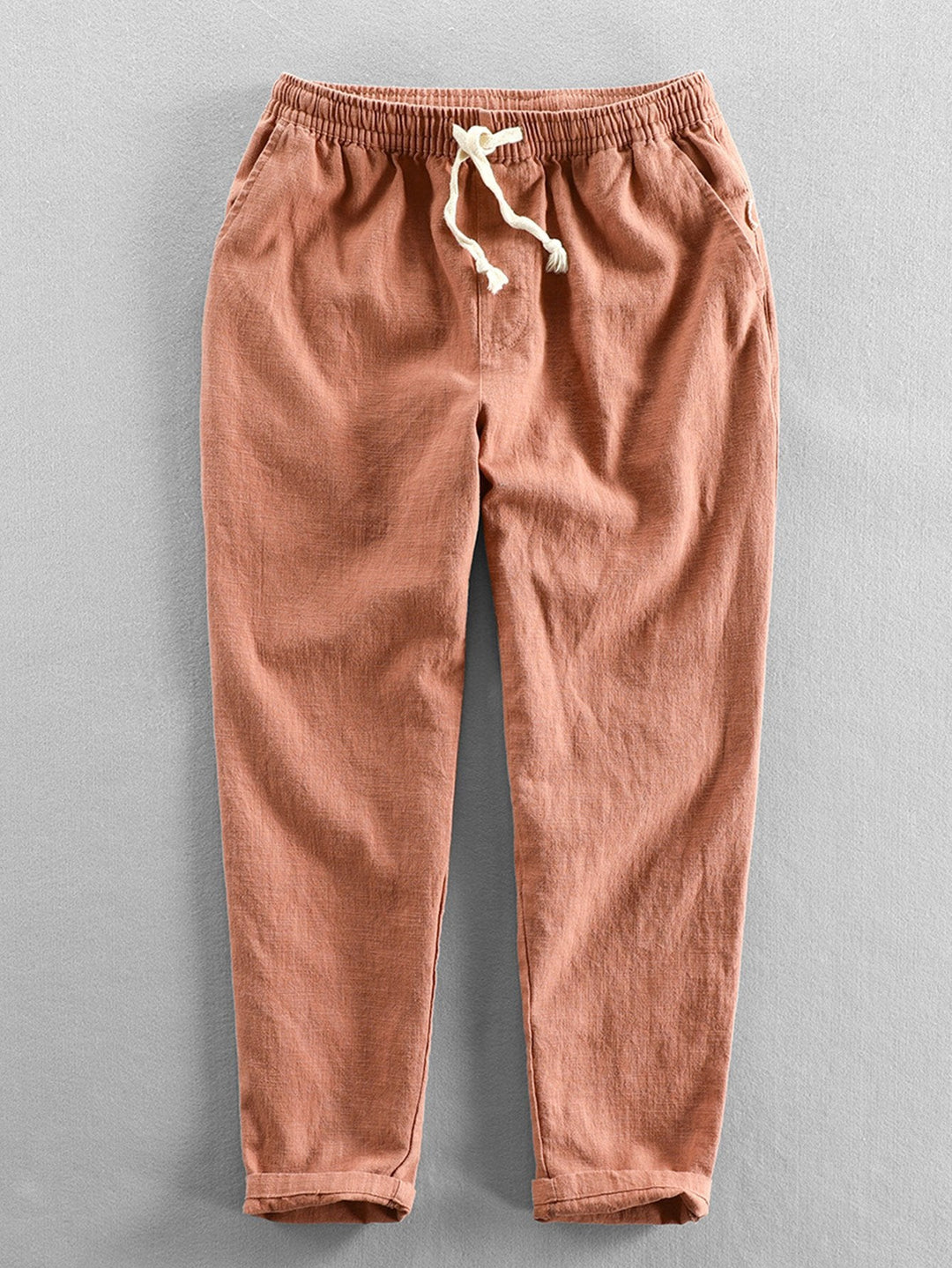 Levoire | Mélange De Lin Pantalon Cropped Orange