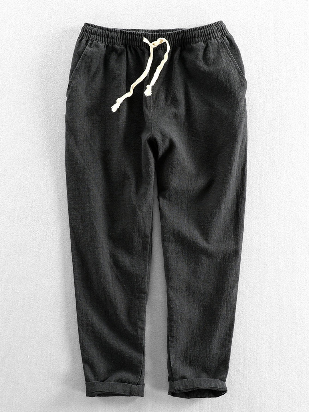 Levoire | Mélange De Lin Pantalon Cropped Noir