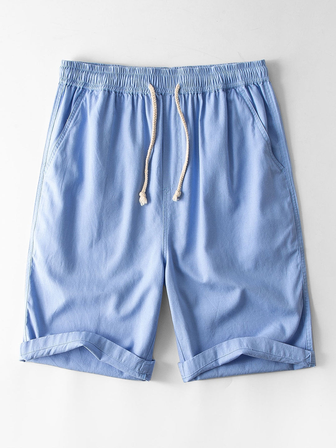 Levoire | Short Relax En Lin 100% Coton Bleu clair