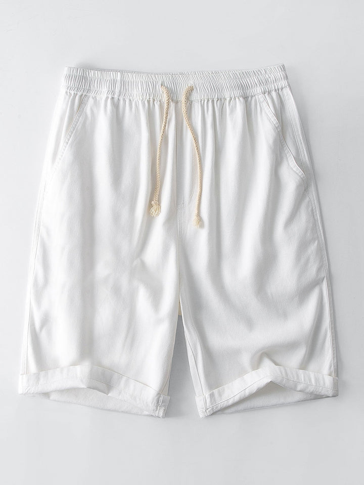 Levoire | Short Relax En Lin 100% Coton Blanc