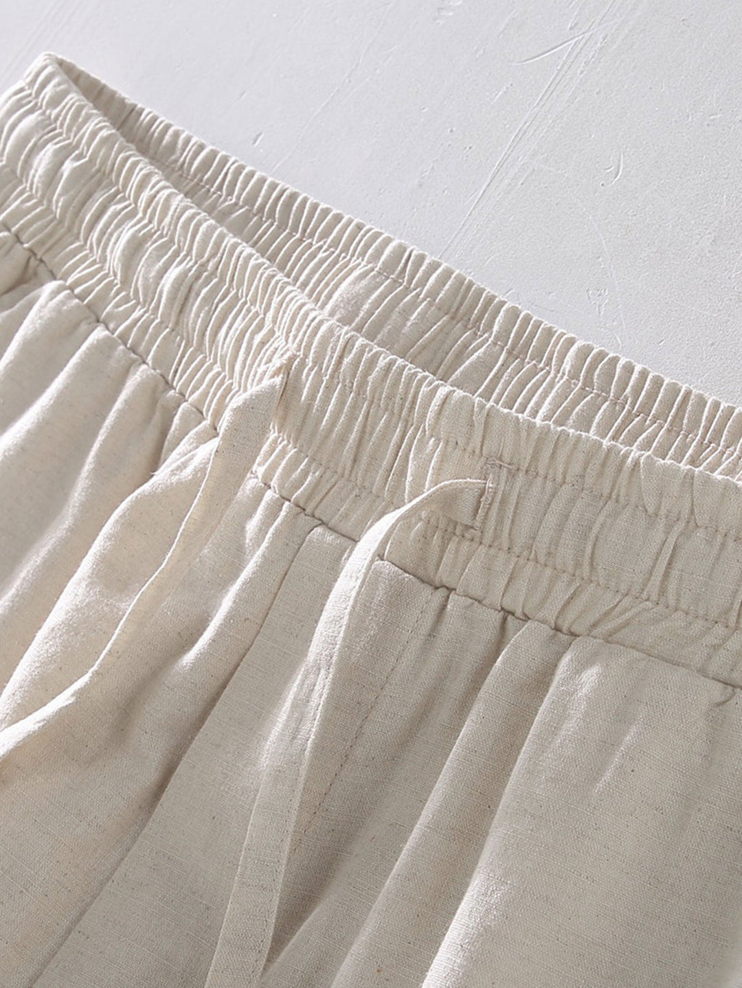 Levoire | Pantalon Court En Coton Lin À Cordon