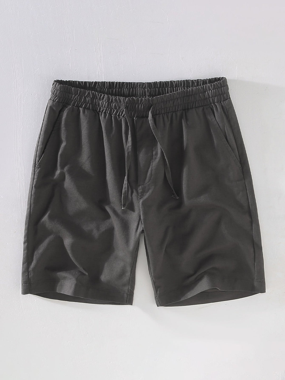Levoire | Pantalon Court En Coton Lin À Cordon Gris