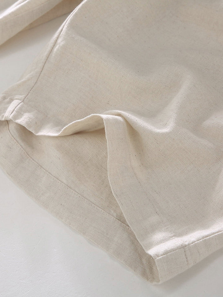 Levoire | Pantalon Court En Coton Lin À Cordon