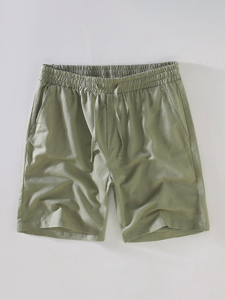Levoire | Pantalon Court En Coton Lin À Cordon Vert clair