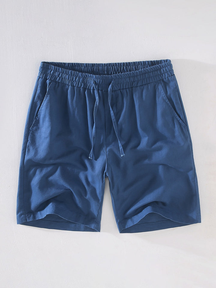 Levoire | Pantalon Court En Coton Lin À Cordon Bleu