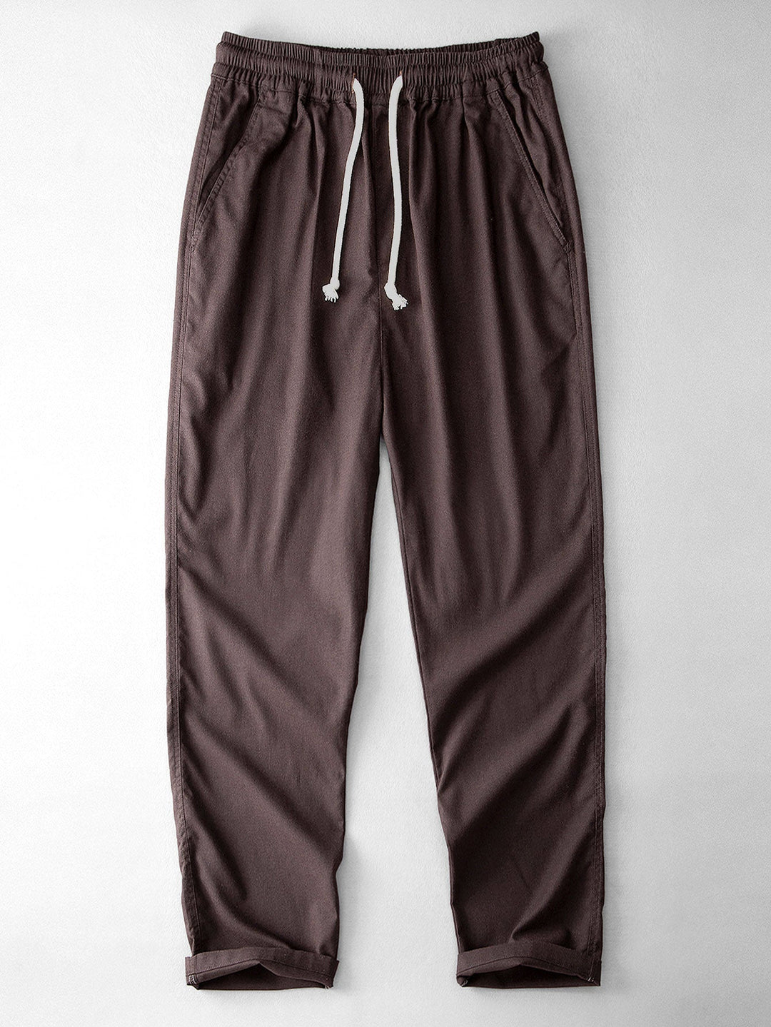 Levoire | Mélange De Lin Pantalon Droit Marron café
