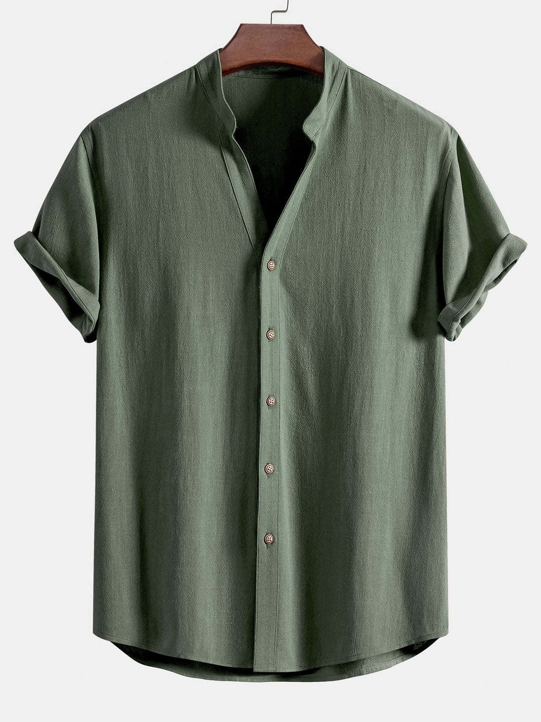 Levoire | Chemise D'Été En Lin Rayonne Vert foncé