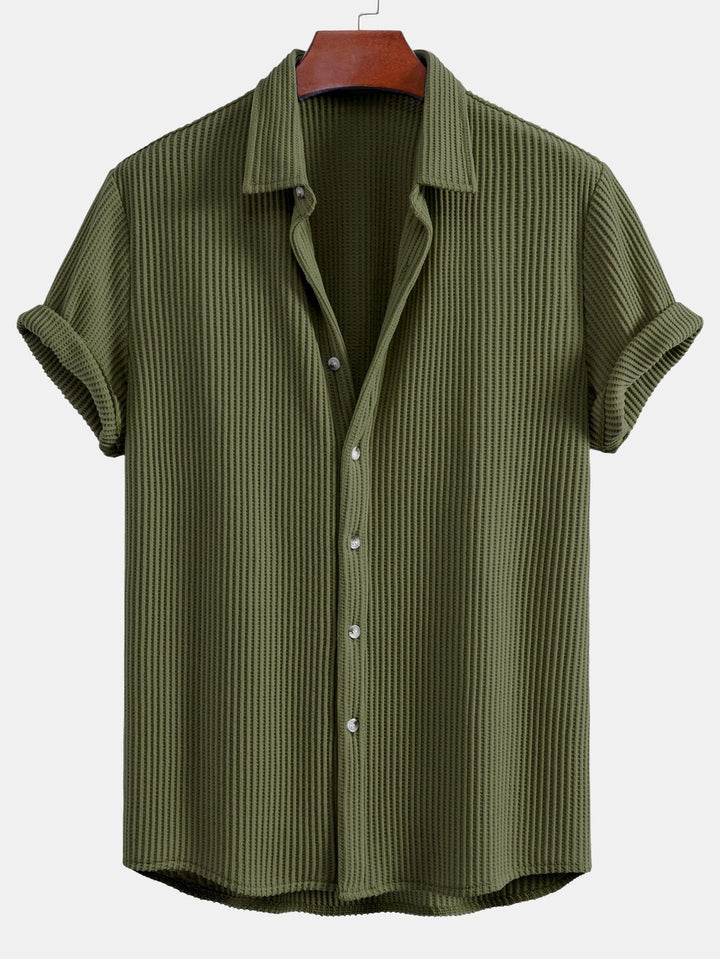 Levoire | Chemise À Boutons En Structure Gaufrée Vert foncé