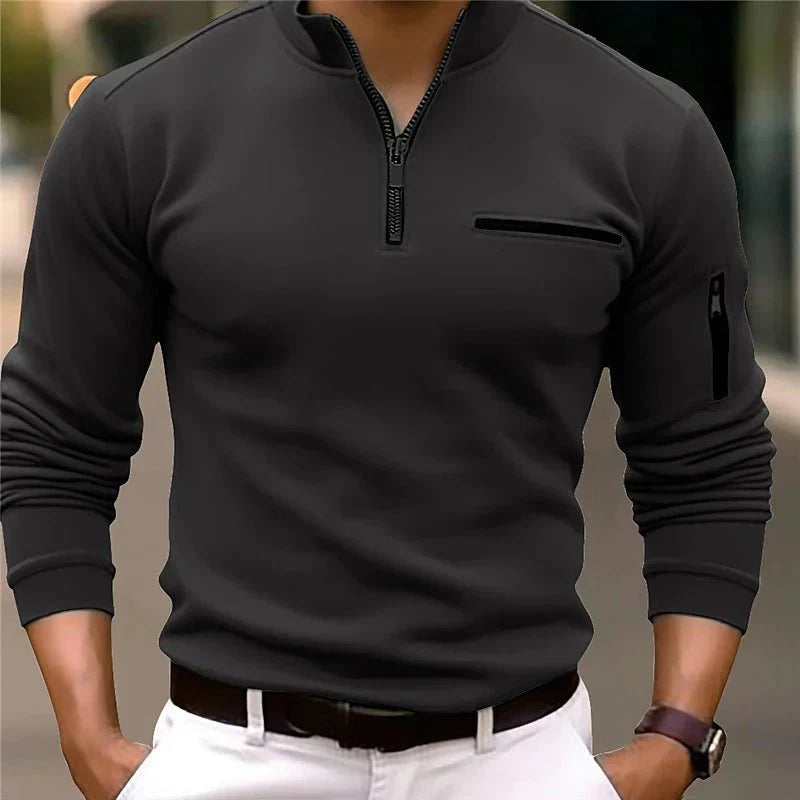 Levoire | Polo À Manches Longues Élégant Et Confortable Noir