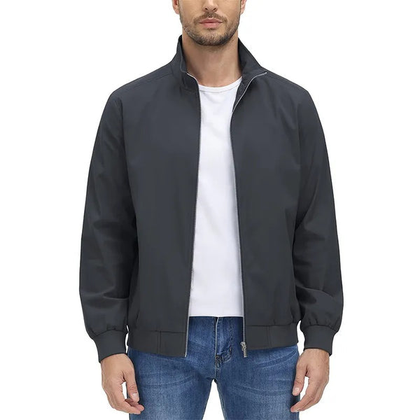 Levoire | Veste à col montant à fermeture éclair à manches longues gris foncé