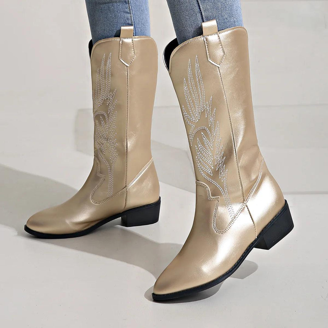 Levoire | Cuir Synthétique Bottes Cowboy Avec Doublure Confortable Ou
