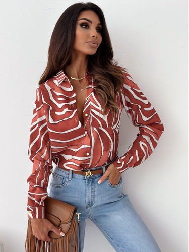Levoire | Chemisier Femme Rangé Avec Impression Satin
