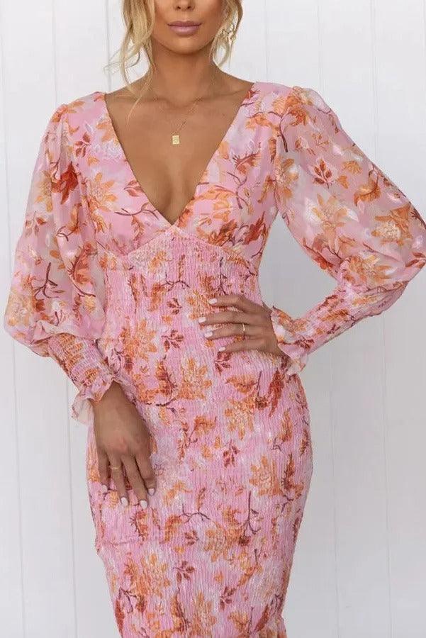 Levoire | Robe Midi À Volants Fleuris