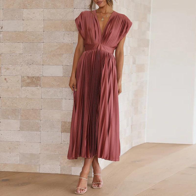 Levoire | Robe À Col En V Plissé Pour Dames
