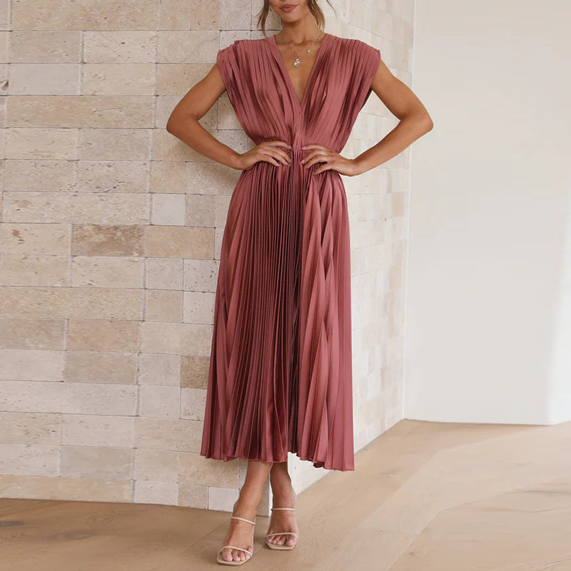 Levoire | V-Décolleté Midi Robe Pour Femmes Diana Rosenrot