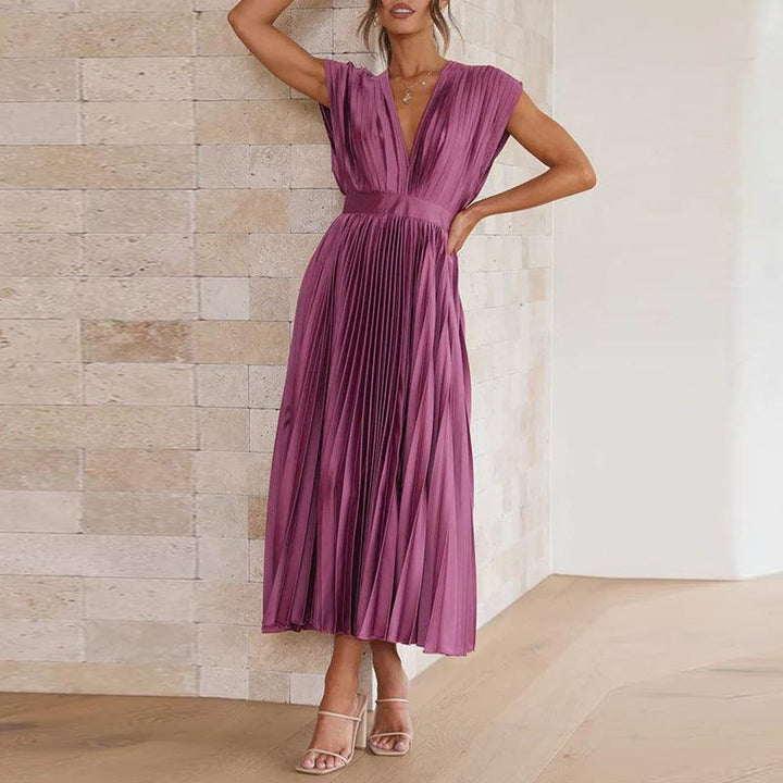 Levoire | Robe À Col En V Plissé Pour Dames