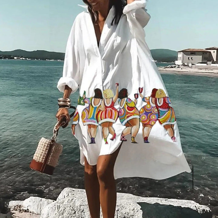 Levoire | Robe Chemise Décontractée Pour Femmes Blanc