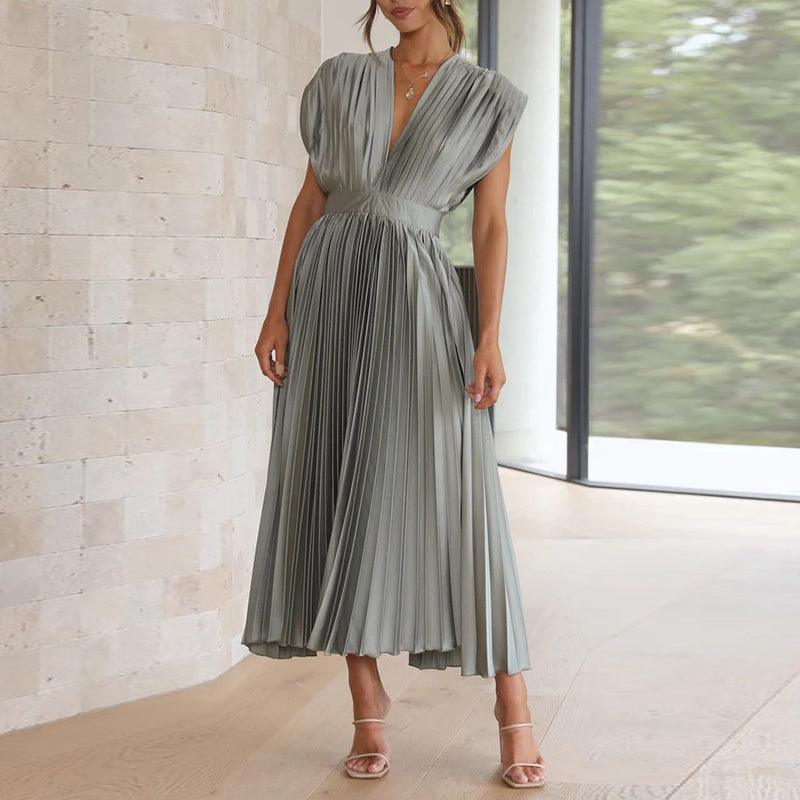 Levoire | Robe À Col En V Plissé Pour Dames