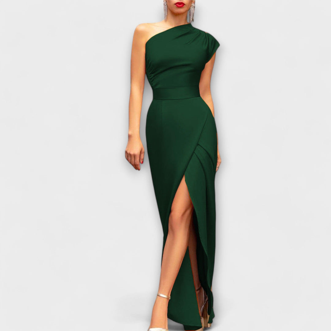 Levoire | Robe Maxi Féminine Élégante Vert foncé