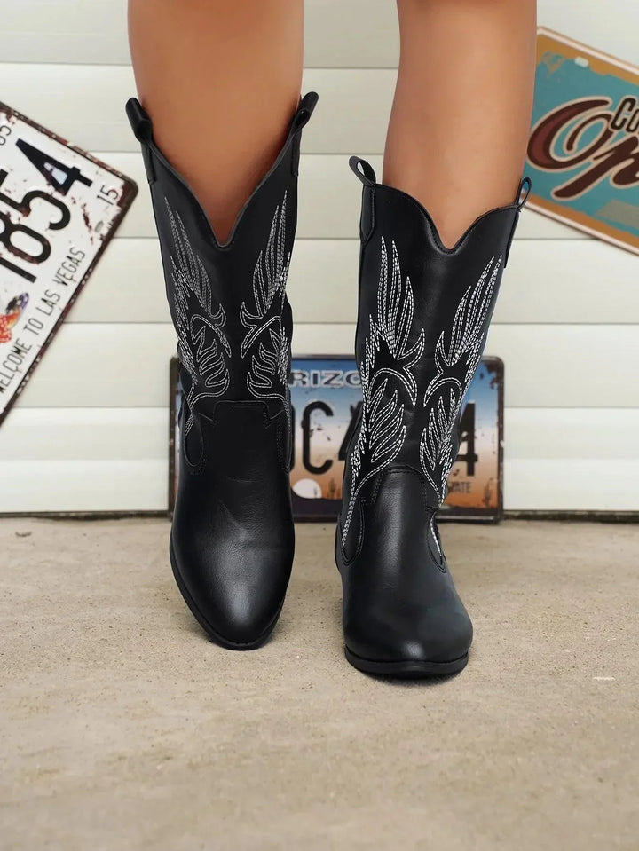 Levoire | Cuir Synthétique Bottes Cowboy Avec Doublure Confortable