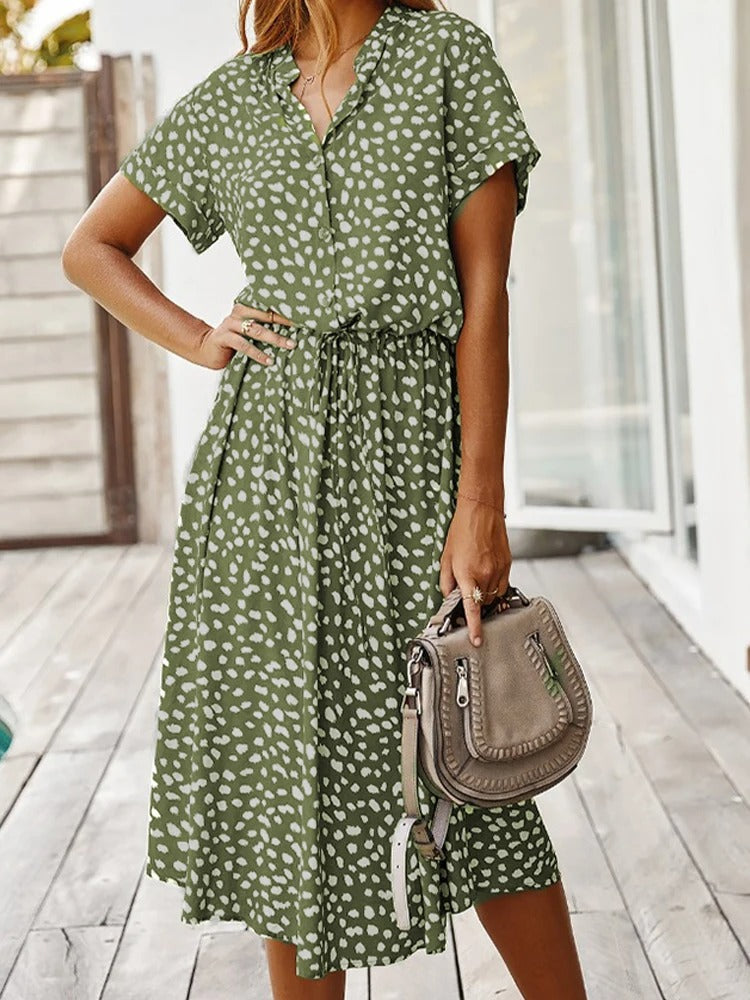 Levoire | VINTAGE MIDI-DRESS AVEC MANCHES Vert