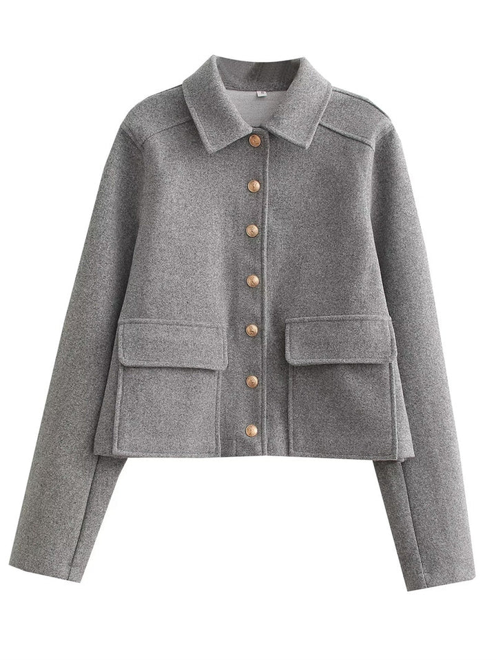 Levoire | Doudoune À Boutons Pour Femme - Hiver Gris