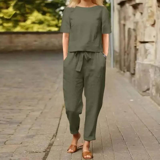 Levoire | Élégance Confortable : Ensemble Doux Et Raffiné Vert