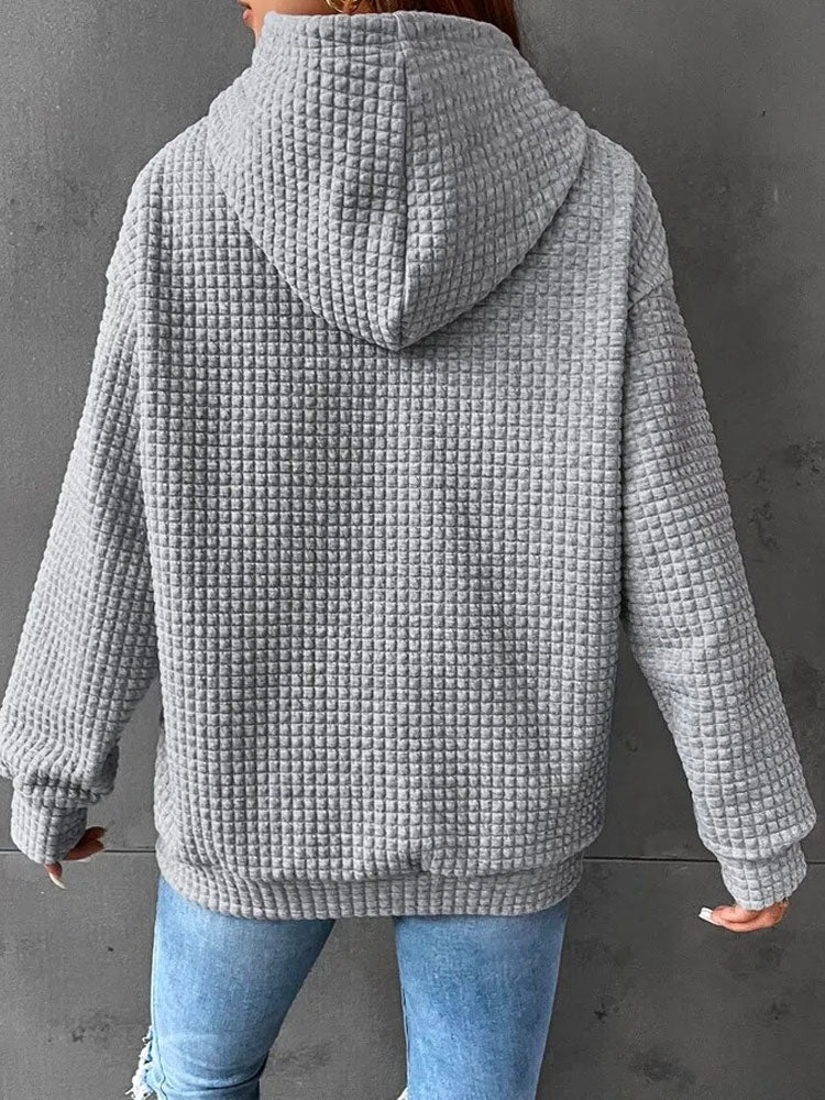 Levoire | Pull À Capuche Gris À Motifs Avec Capuche