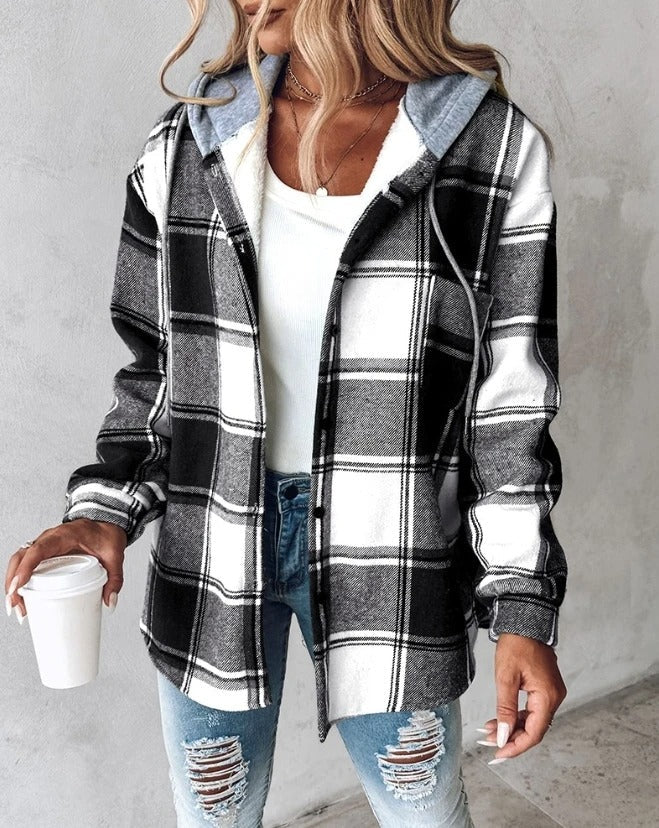 Levoire | Veste En Flanelle Avec Capuche Noir