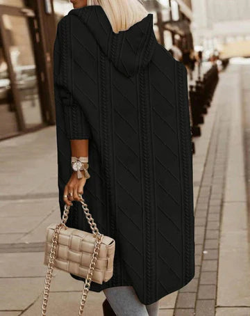 Levoire | Gilet En Tricot Confortable Avec Capuche Pour Femmes Noir