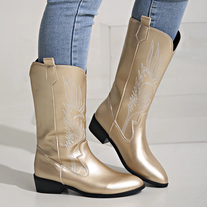 Levoire | Bottes De Cowboy Lännen Avec Design Brodé or