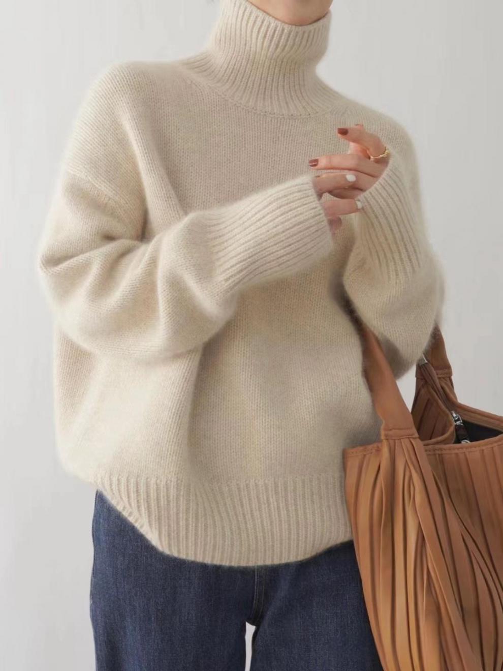 Levoire | Pull À Col Roulé En Cachemire Beige